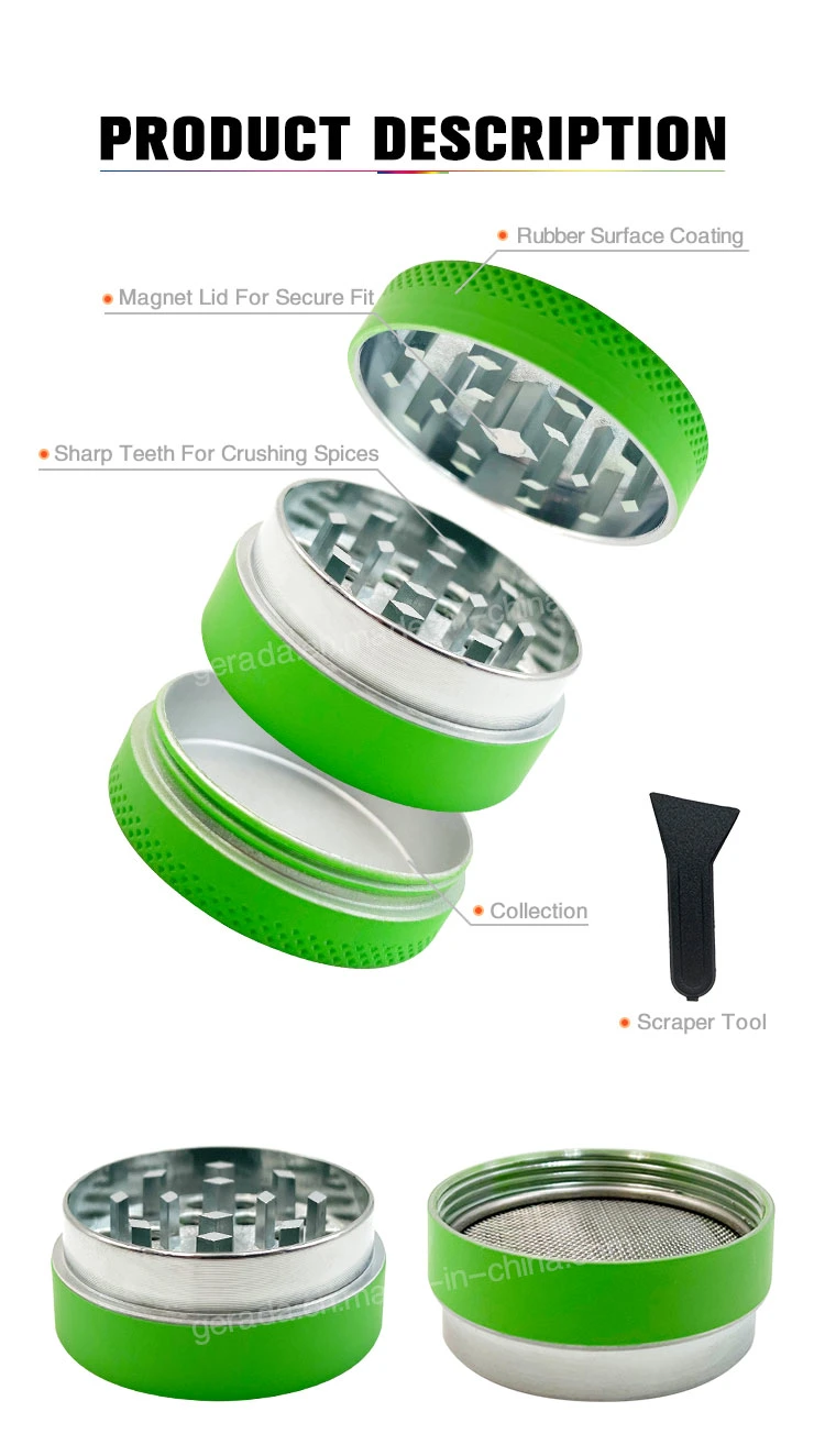 Hot Selling 40mm 3 Layers Zinc Alloy Herb Grinder Smoking Tobacco Accessories with Free OEM Logo